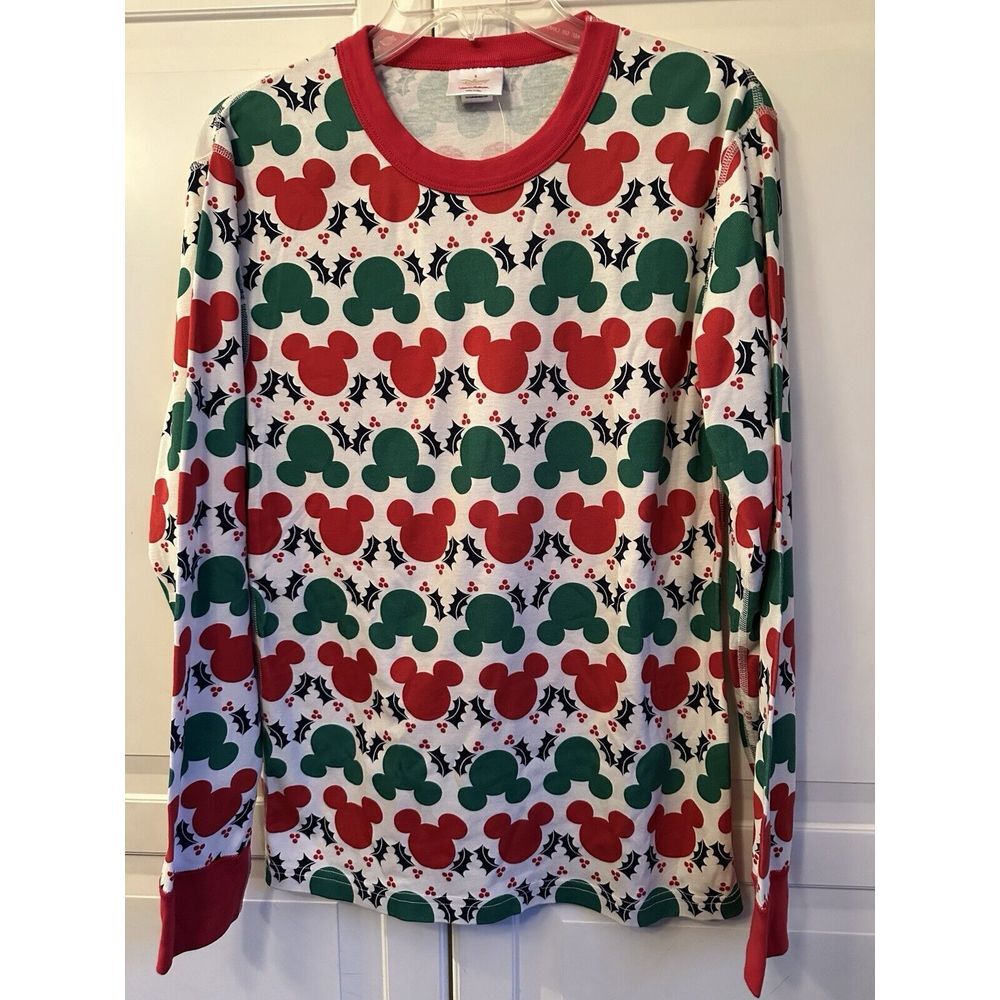 Hanna Andersson Small Pajama Top Mickey Mouse Christmas Red Green White New